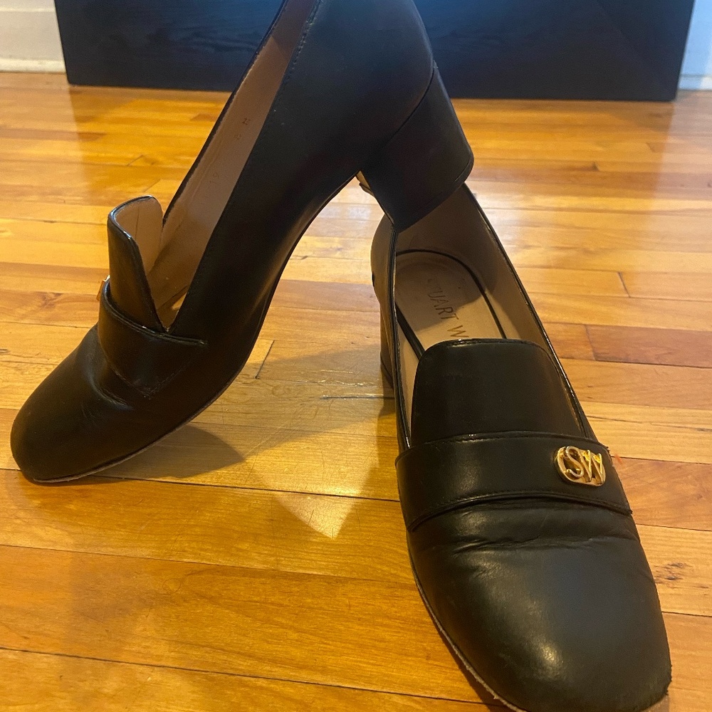Stuart Weitzman Black loafer heel